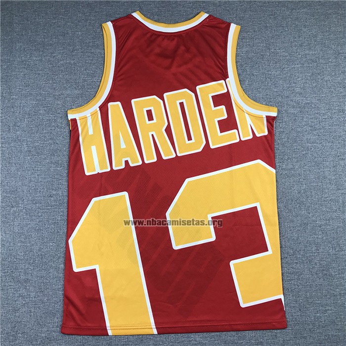 Camiseta Houston Rockets James Harden NO 13 Mitchell & Ness Big Face Rojo